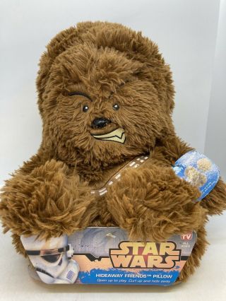 Nwt Disney Star Wars Hide Away Friends Pillow Chewbacca 14 " Plush
