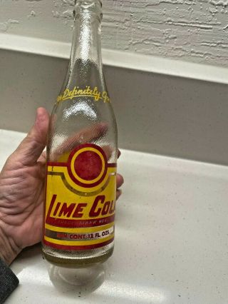 Vintage ACL Lime Cola Soda Bottle 12oz Longview WA 2