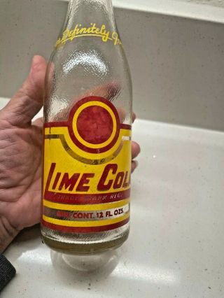 Vintage ACL Lime Cola Soda Bottle 12oz Longview WA 3