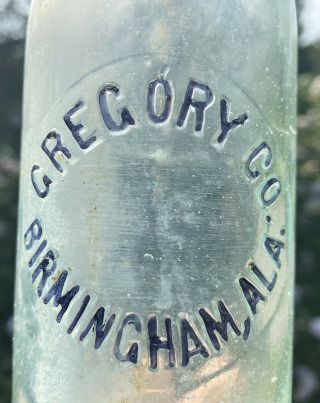 Rare Gregory Co Slug Plate Soda Bottle Birmingham ALA Alabama 2