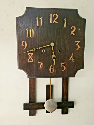 Large Sessions 1904 Mission Oak Striking Wall Clock