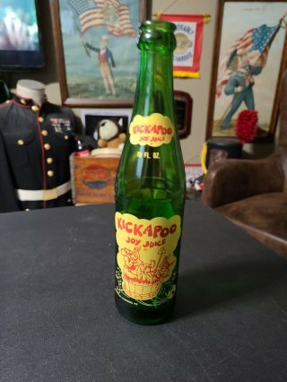 Vintage 1940s Applied Label Soda Bottle Kickapoo Joy Juice 1965 Nugrape Mt.  Dew