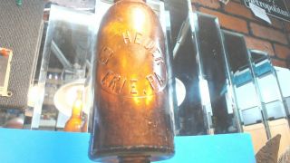 Vintage - Ed.  Heuer - Erie,  Pa.  Embossed - Blob Top - Beer Bottle