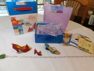 Just The Right Shoe Fire And Water Heels Set 90113 Plus Bonus Magnet Box Bag