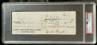 Orville Wright Signed Autograph Check Psa/dna Authentic