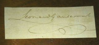 Continental Congress Delegate Leonard Gansevoort 1751 - 1810 Autograph - Signature