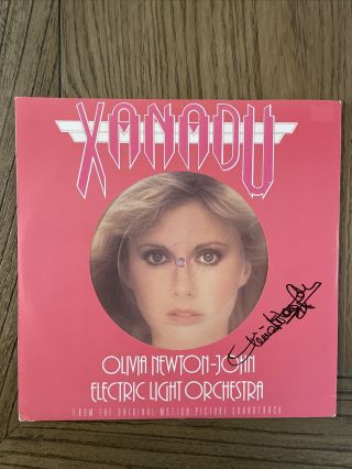 Signed Olivia Newton - John Rare Vintage Xanadu Double Signed Pink Vinyl