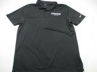 Nike Golf Drifit Polo Shirt Adult Large Black Solid Short Sleeve Stanford Soccer