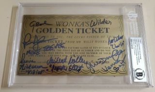Gene Wilder Signed Autograph Willy Wonka Golden Ticket Beckett Bas Encapsulated