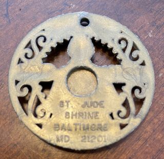Vintage Catholic St Jude Shrine Travel Club Member Key Chain Fob Baltimore MD 2