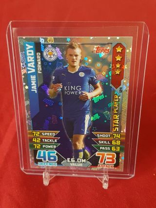 Jamie Vardy Leicester City Premier League 2015/16 Match Attax Foil Card
