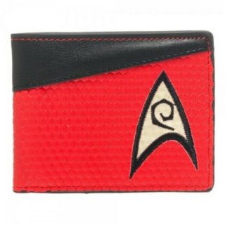 Classic Star Trek Engineering Patch Logo Red Bi - Fold Vinyl Wallet,
