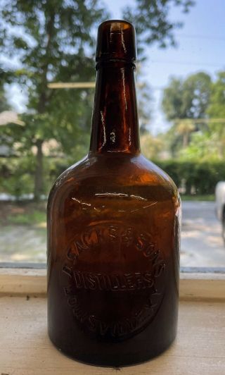 D.  Sachs And Sons Distillers Louisville Kentucky Squat Amber Quart Rare