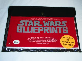 Vintage Star Wars 1977 Blueprint Set 15 Fold Out Sheets In Pouch