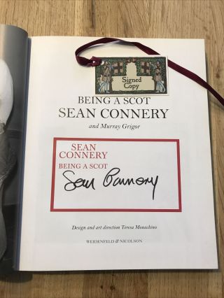 Sean Connery Being A Scot - Signed 1st Edition Hardback James Bond 007 Autograph