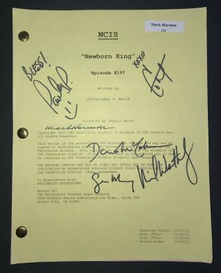 Ncis Tv Cast - Script Signed Mark Harmon Cote De Pablo Pauley Paulette Authentic
