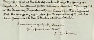 John Quincy Adams 1841 letter to Solomon Lincoln Esq.  Schooner Amistad 5