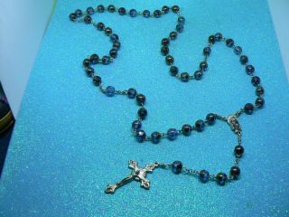 A Lovely Glass Bead Roman Catholic 5 Decade Holy Rosary