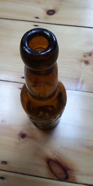 Pre - Pro Hinckel Brewing Co.  scripted embossed beer bottle.  Honey Amber 3