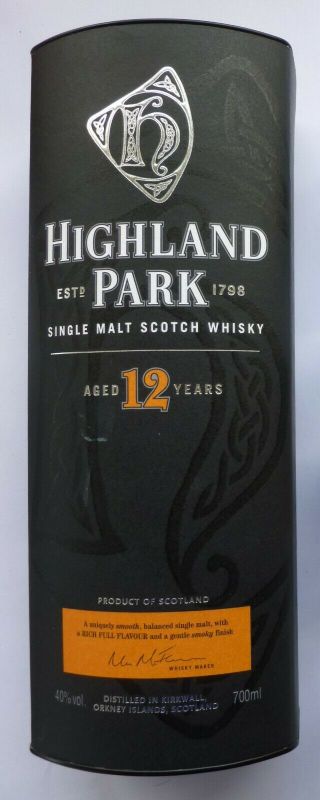 Empty Highland Park 12 Whisky Bottle Container (scotch Case Box Mancave Bar)