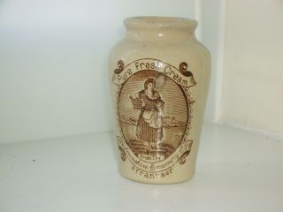 Wigtownshire Stranraer Scotland Sepia Printed Ware Pictorial Milk Maid Cream Pot