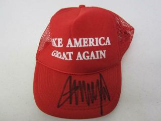 Donald Trump Signed Autographed Make America Great Again Maga Hat With Potus
