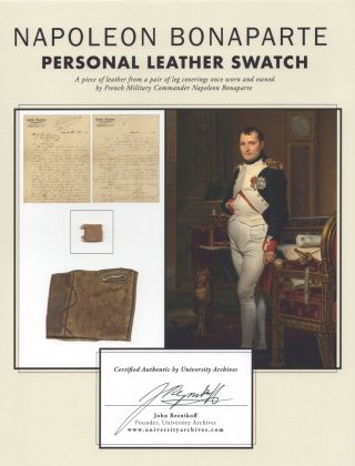 Napoleon Bonaparte - Swatch Of Leather From His Personally Owned/worn Pants