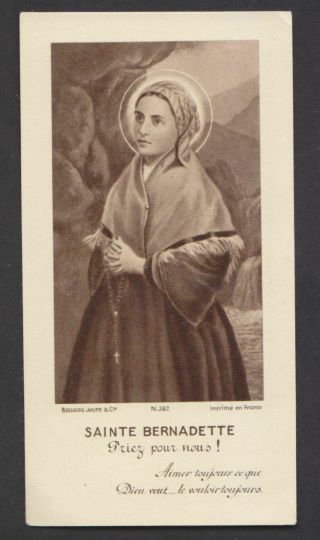 Saint Bernadette Soubirous Vintage French Religious Holy Card - Catholic Card