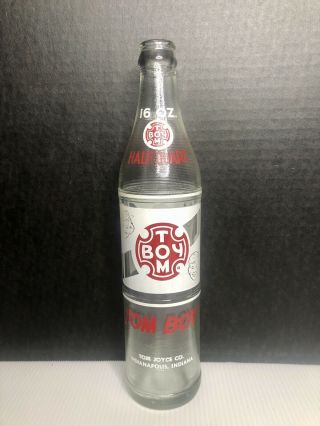 1965 16 Oz Tom Boy Glass Soda Pop Bottle Tom Joyce Company Indianapolis Indiana