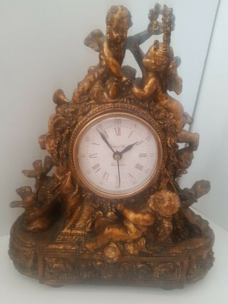 Vintage Richard Ward Glided Plaster Mantel Clock