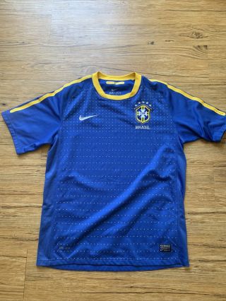 Nike Brasil Brazil Soccer Jersey 2010 - 11 Blue Away Kit Men 