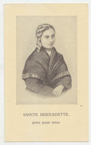 Saint Bernadette Soubirous Vintage French Religious Prayer Holy Card