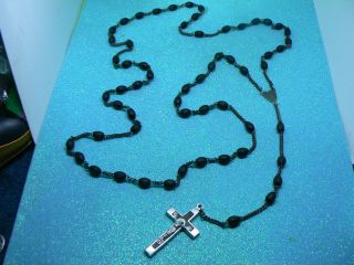 A Vintage Cocoa Bead Roman Catholic 5 Decade Holy Rosary