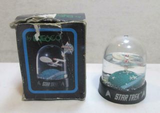 1992 Star Trek Enesco Starship Enterprise Waterball Mini Globe 913030 W Box