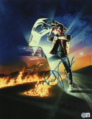 Michael J.  Fox Signed Back To The Future Autograph 11x14 Photo Bas Beckett 4