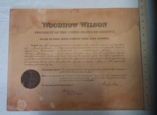 1920 President Woodrow Wilson Signed Postmaster Appointment Deckerville Michigan 3