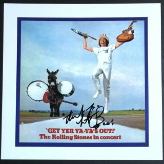 Signed Charlie Watts The Rolling Stones Get Yer Ya - Ya’s Out 12x12 Photo Rare