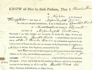 Massachusetts Revolutionary War Wounded Soldier Petitions For Back Pay 1792