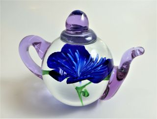 Dynasty Gallery Heirloom Collectibles Art Glass Teapot Paperweight Gift For Her