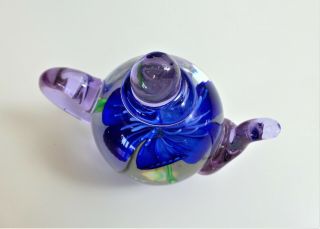 Dynasty Gallery Heirloom Collectibles Art Glass Teapot Paperweight Gift for Her 2