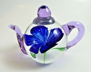 Dynasty Gallery Heirloom Collectibles Art Glass Teapot Paperweight Gift for Her 3