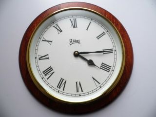 Antique Style Solid Wood And Brass Case Abbey Quartz Wall Clock
