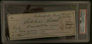 1885 President Benjamin Harrison Autographed Signed Check 23rd Pres Psa Slab