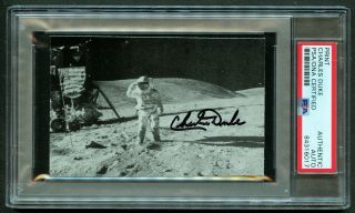 Charles Charlie Duke Signed Autograph 3x5 Photo Apollo 16 Astronaut Psa Slabbed