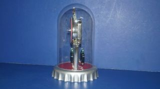 Collectible COCA COLA ANNIVERSARY CLOCK with Glass Dome and Spinning Bottles 3