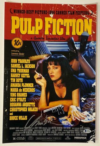 Uma Thurman Pulp Fiction Signed 12x18 Photo Poster Autograph Beckett