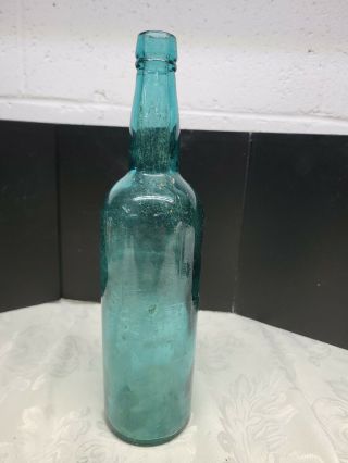 Vintage Embossed Liquor Bottle / Jerez / Pedro Domecq / 1950 