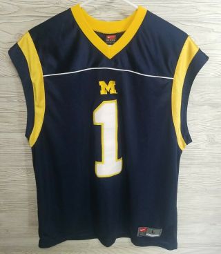 Michigan Wolverines Nike Team Basketball Jersey 1 Size Large Embroidered