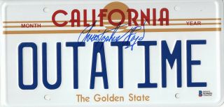 Christopher Lloyd Signed Auto Back To The Future License Plate Beckett Bas 201