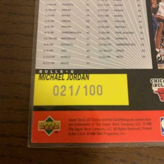Serial Number Limited To 100 Sheets Nba Michael Jordan Card
